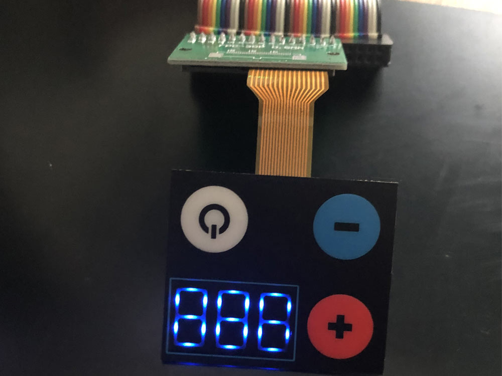 Illuminated Membrane Switch with 7 Segment Display