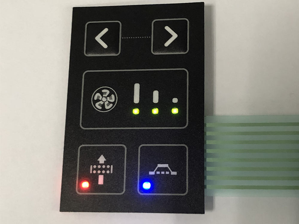 Illuminated LED Membrane Switch with LED Insert